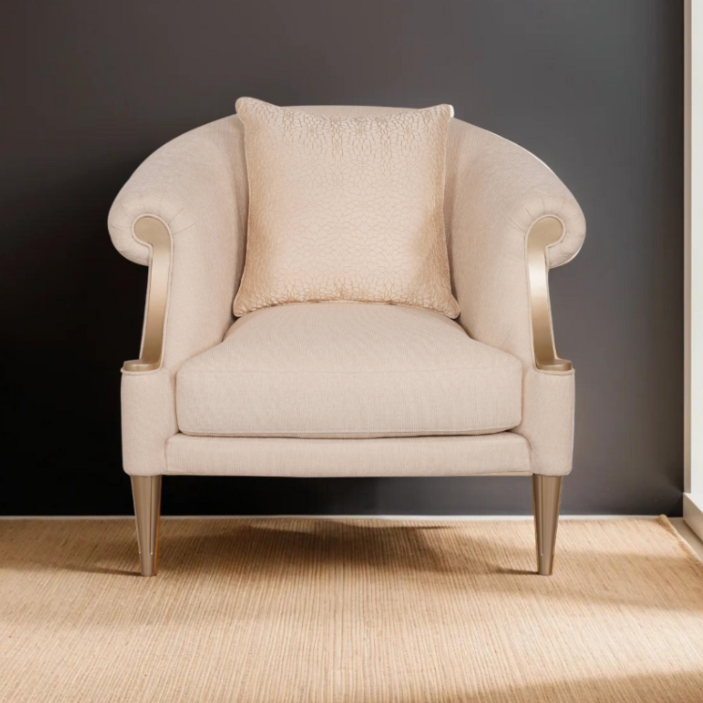 Klaussner Clarkson Armchair with Curved Rolled Arms-Comfort Furniture