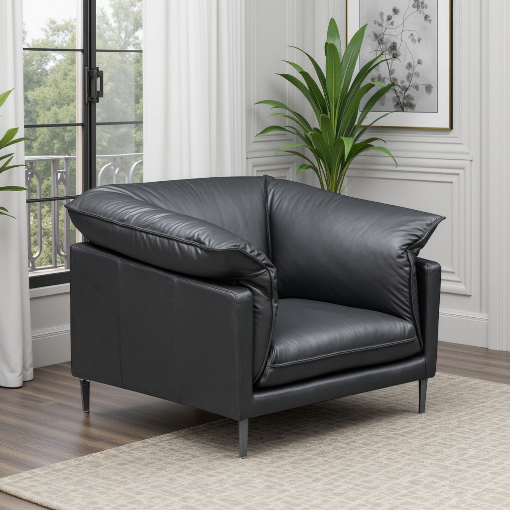 Detail shot of Klaussner Dolce chair metal legs and base showing stable support structure For Comfort Design Furniture