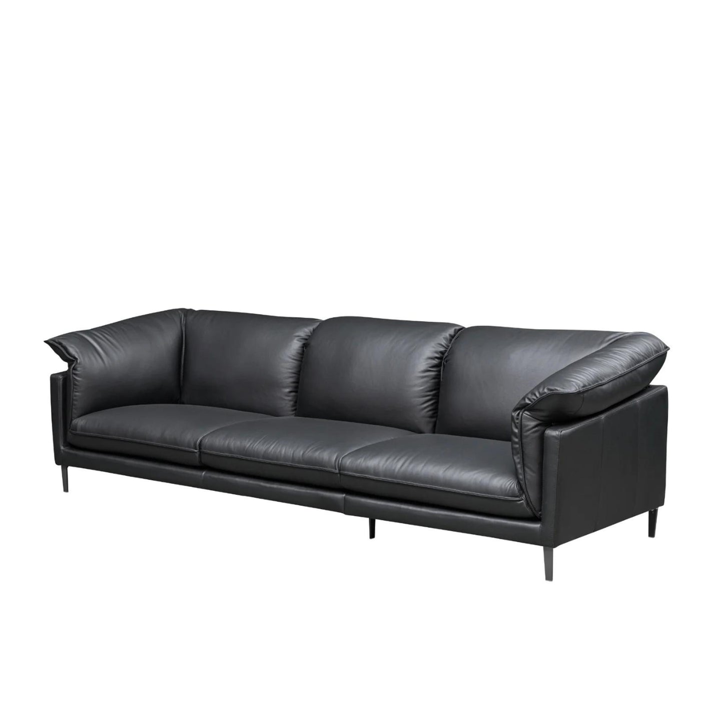 Side profile of Klaussner Dolce stationary sofa displaying sleek design and plush foam padding comfort for Comfort Design Furniture