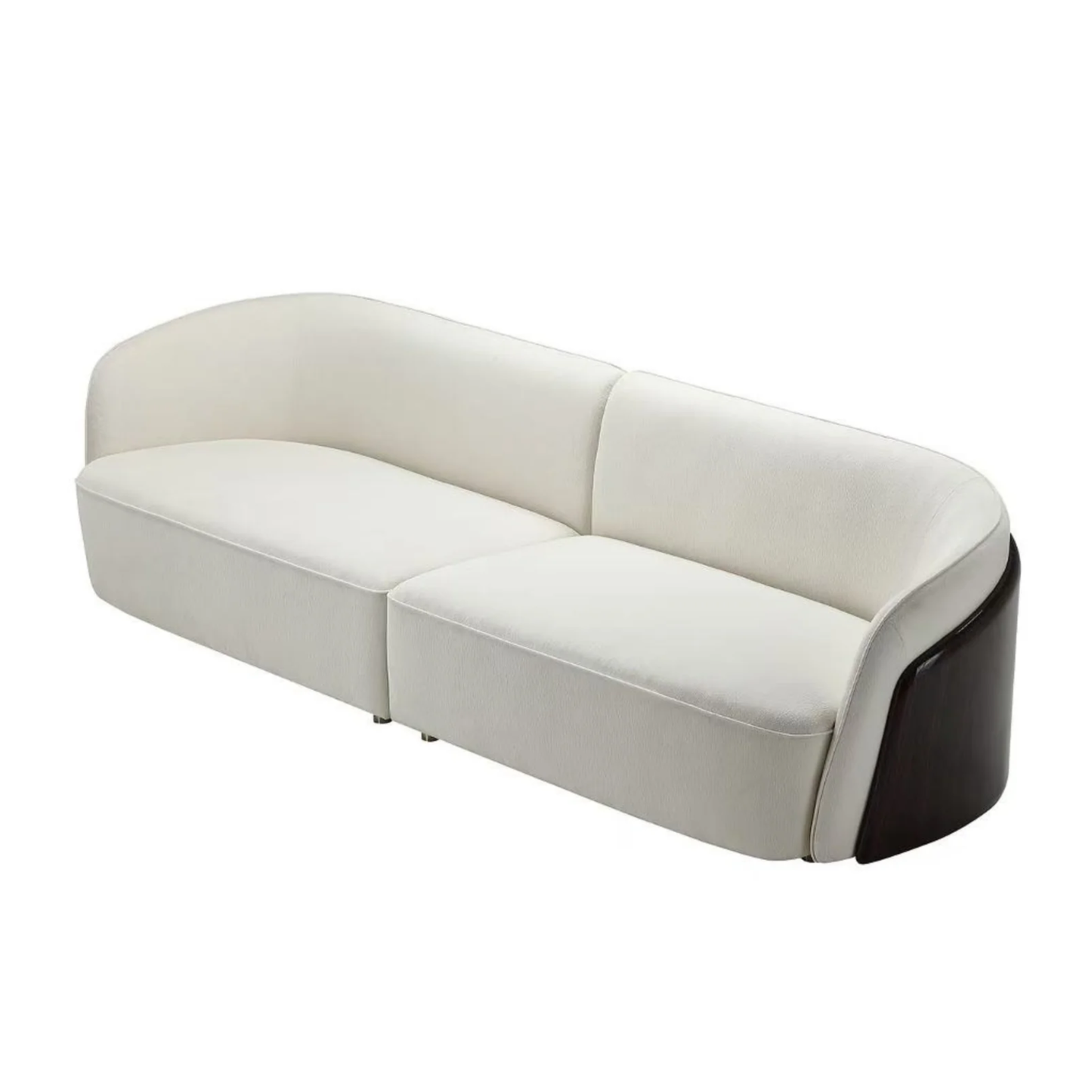 Klaussner Ivano 4-Seater Fabric Sofa with Golden Macassar Veneer Base