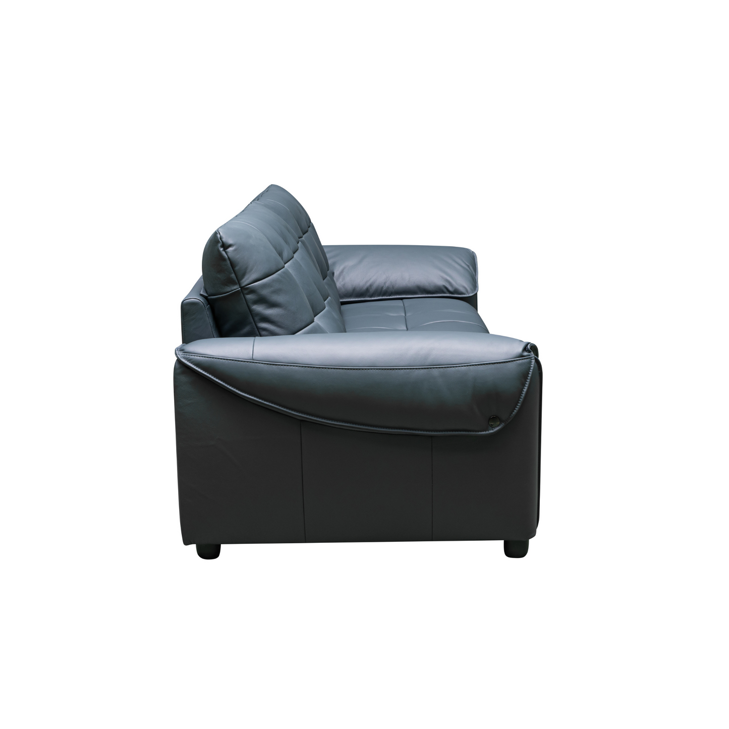 Klaussner Sofiano Blue Leather Sofa With Plush Back Support