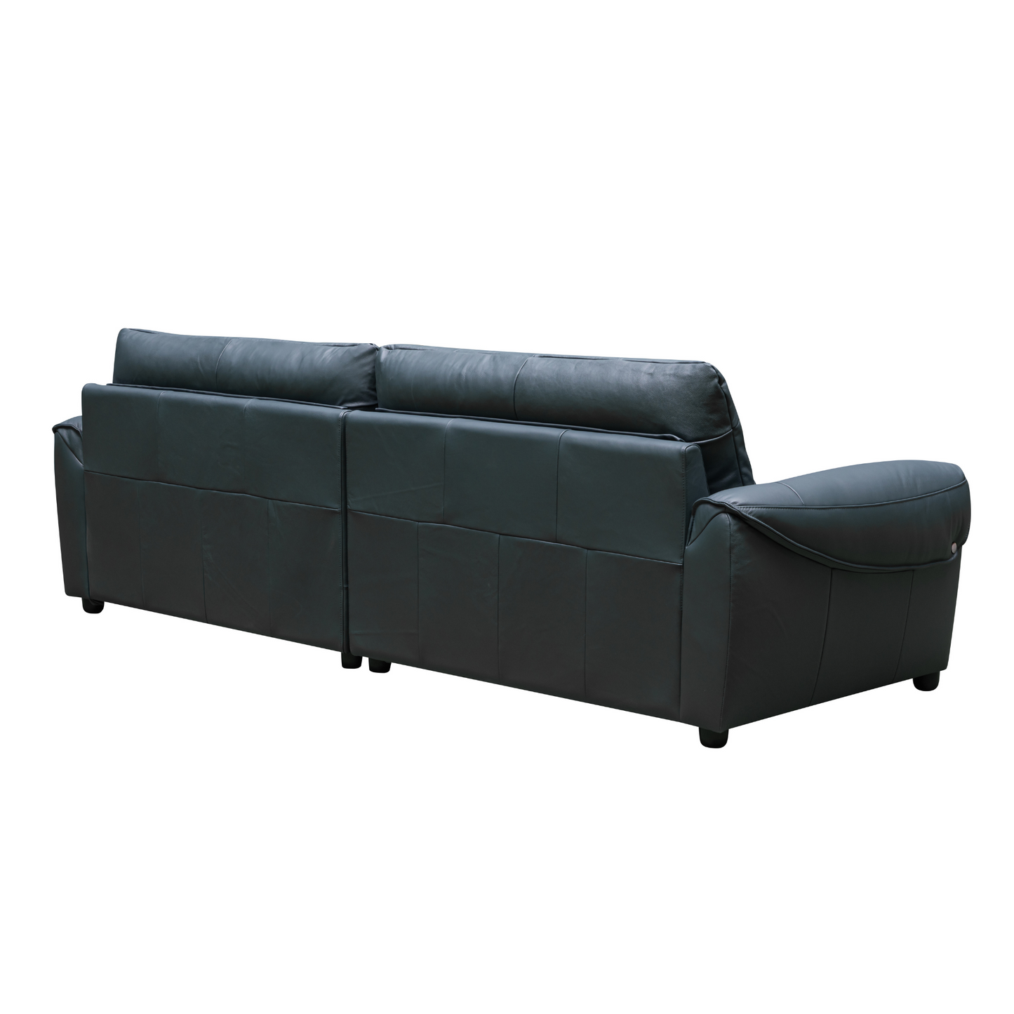 Klaussner Sofiano Blue Leather Sofa With Plush Back Support