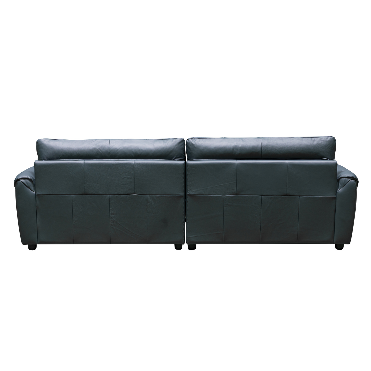 Klaussner Sofiano Blue Leather Sofa With Plush Back Support