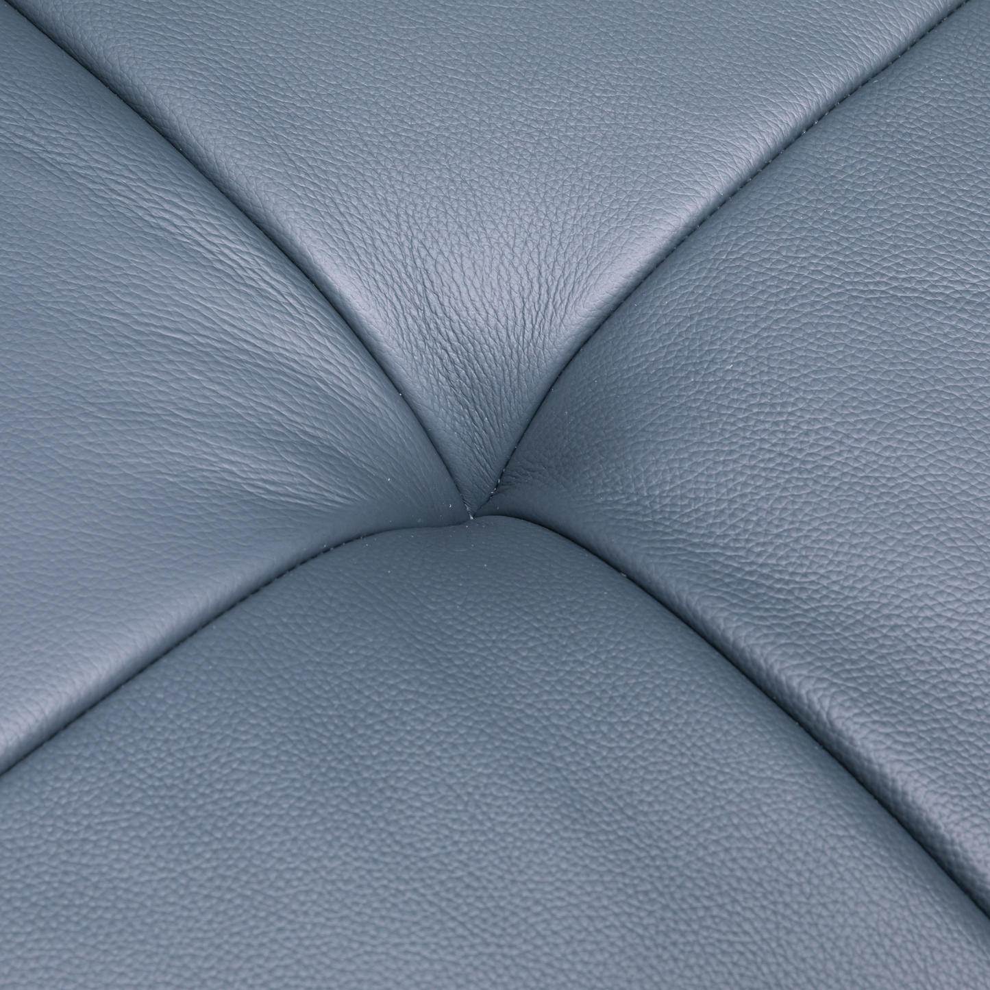 Klaussner Sofiano Blue Leather Sofa With Plush Back Support