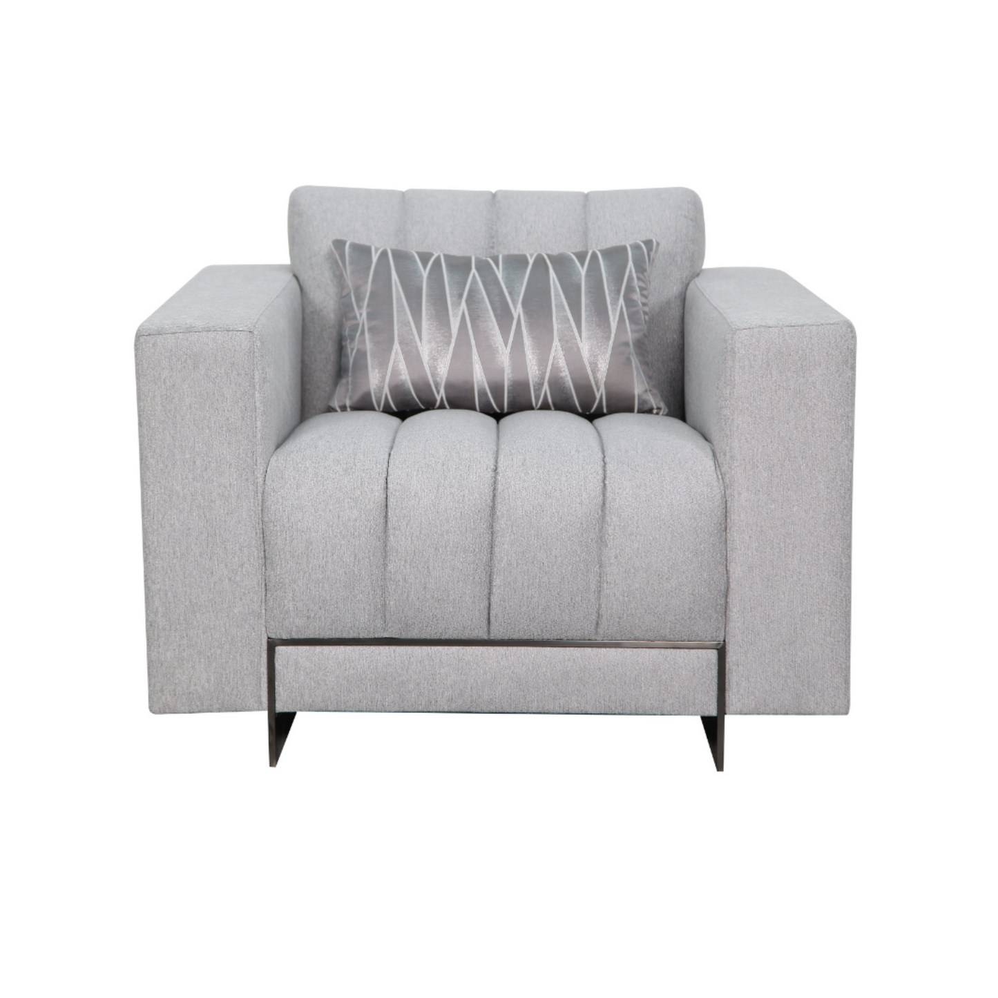 Klaussner Talento Gray Fabric Tufted Chair-Comfort Furniture