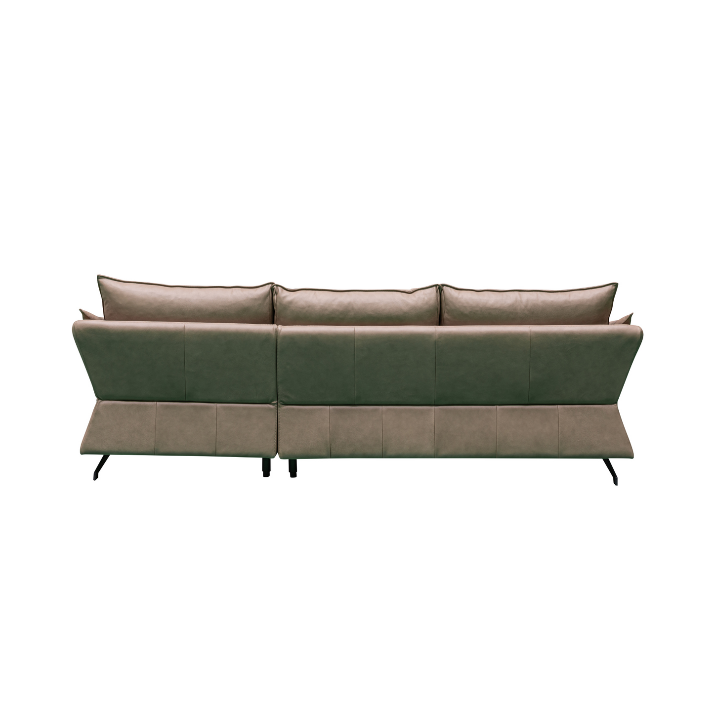 Back View of Klaussner Giada 3-Seater Brown Leather Sofa-Comfortfurniture