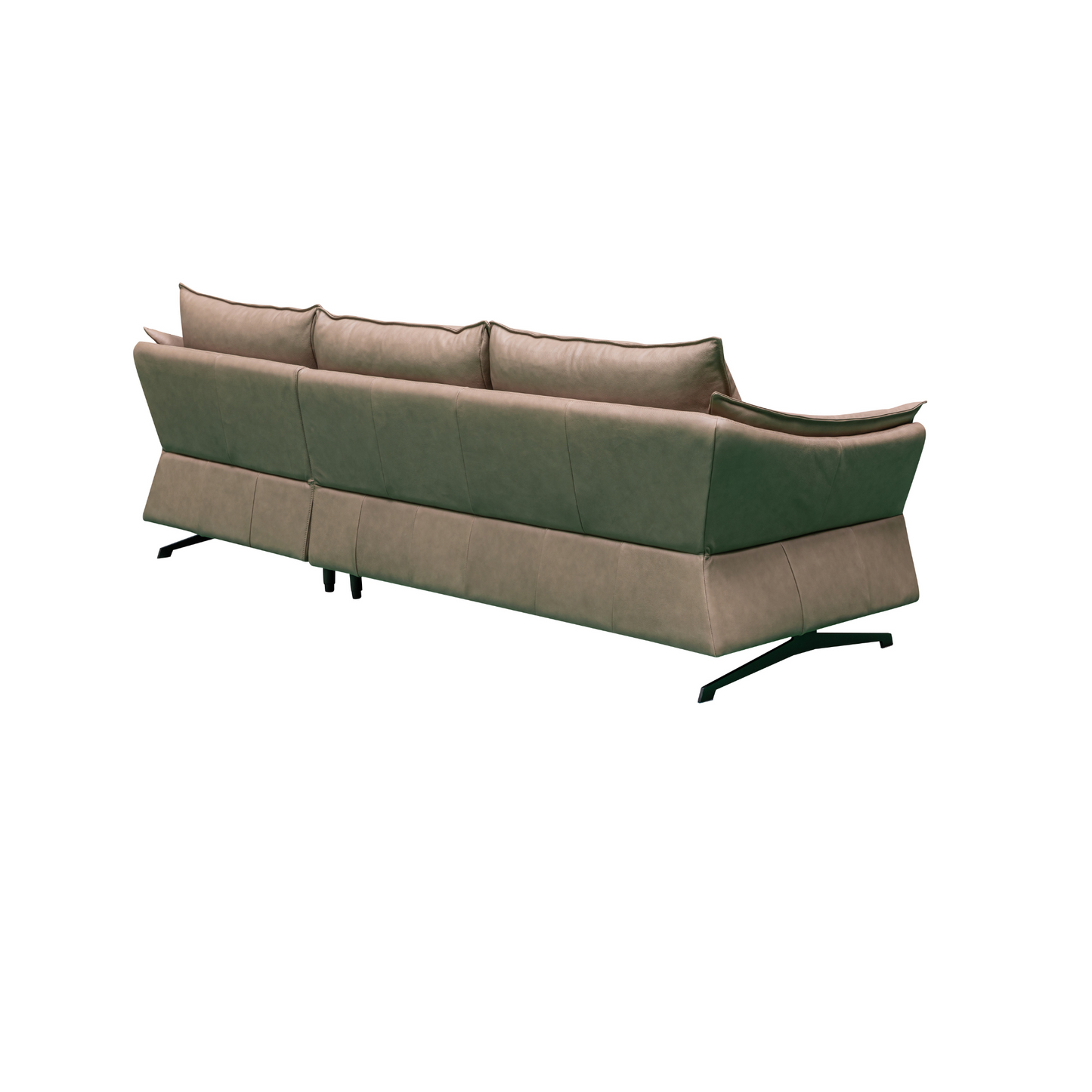 Back view of Klaussner Giada 3-Seater Brown Leather Sofa-Comfortfurniture
