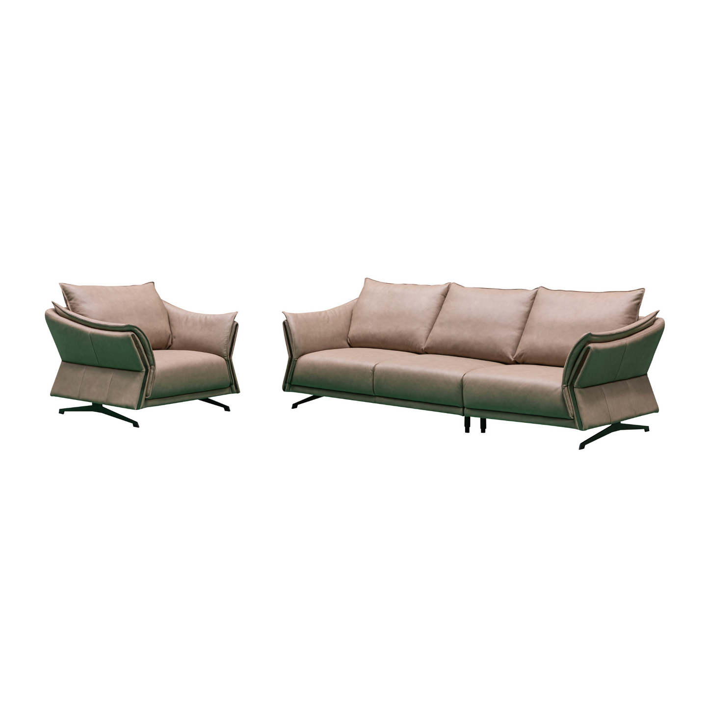 Klaussner Giada 3-Seater Brown Leather Sofa-Comfortfurniture
