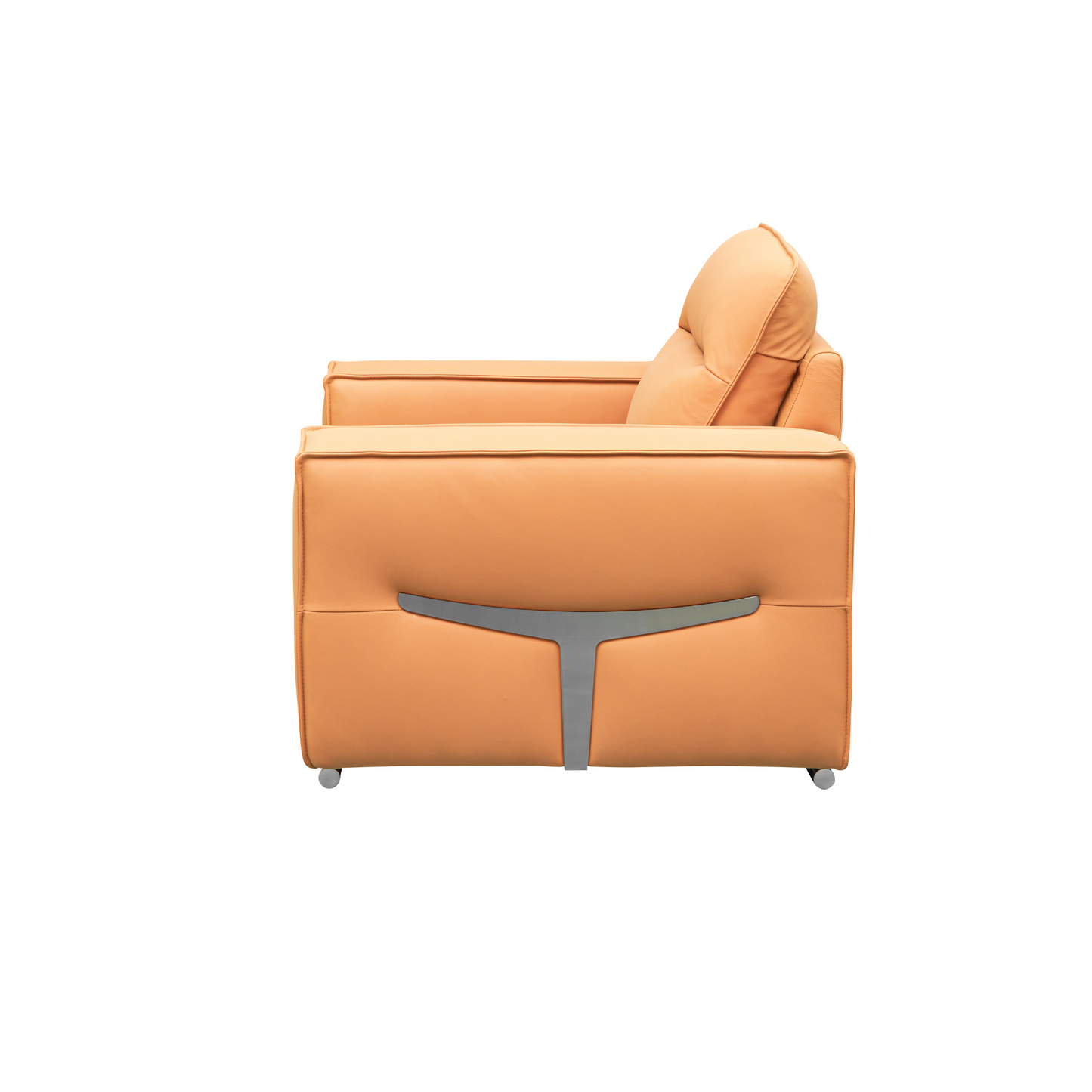 Klaussner Grazia Orange Leather Chair with Track Arms-Comfortfurniture