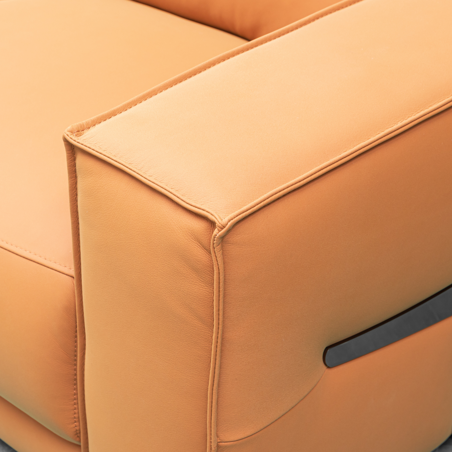 Klaussner Grazia Orange Leather Chair with Track Arms-Comfortfurniture