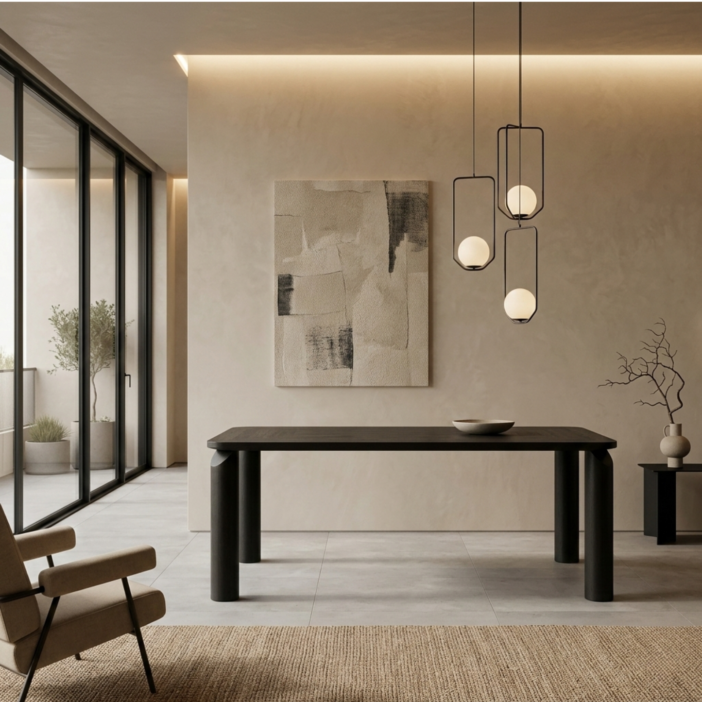 Klaussner Lucia Dining Table In Smoke Black