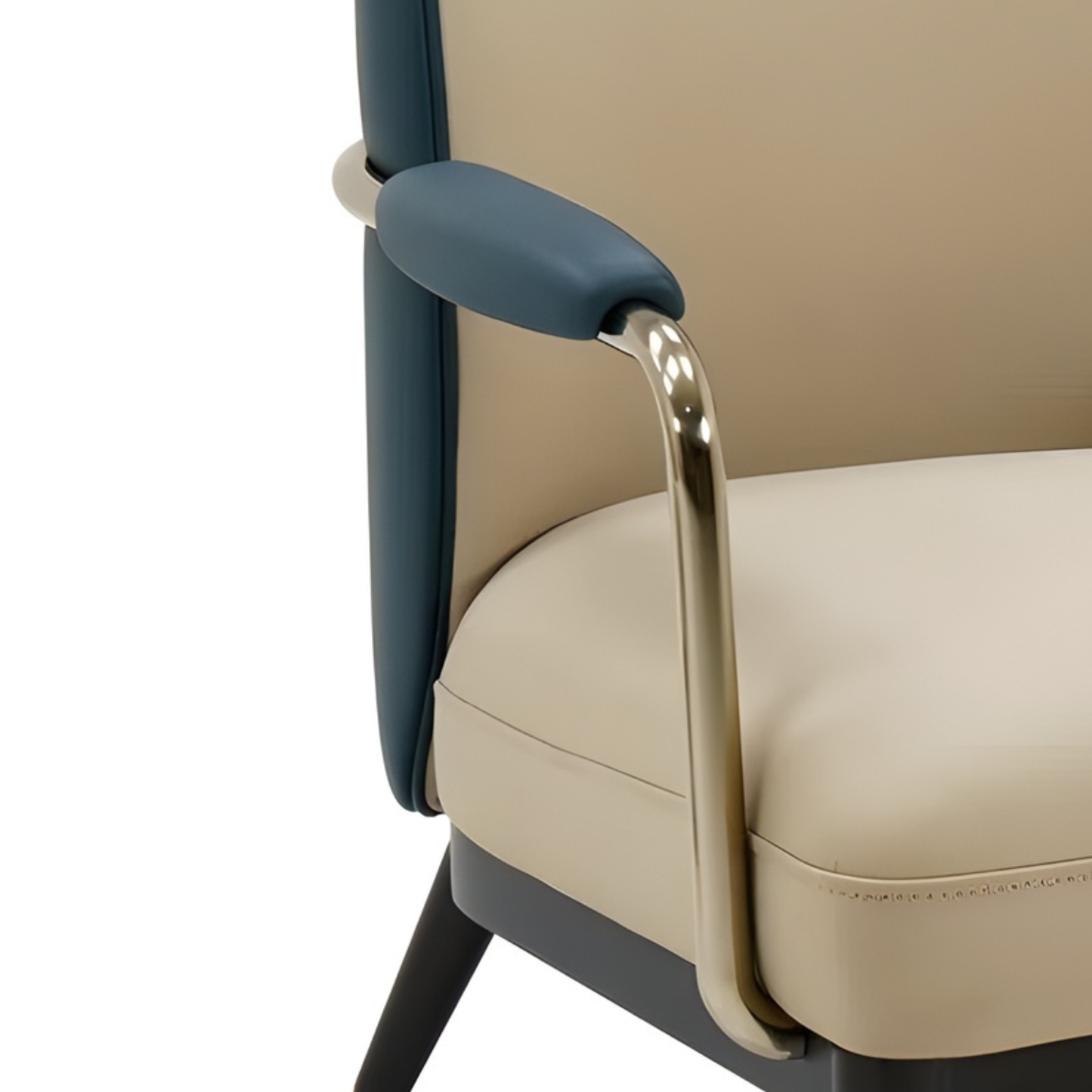 Klaussner Lusoria Leisure Leather Chair In Champagne Gold