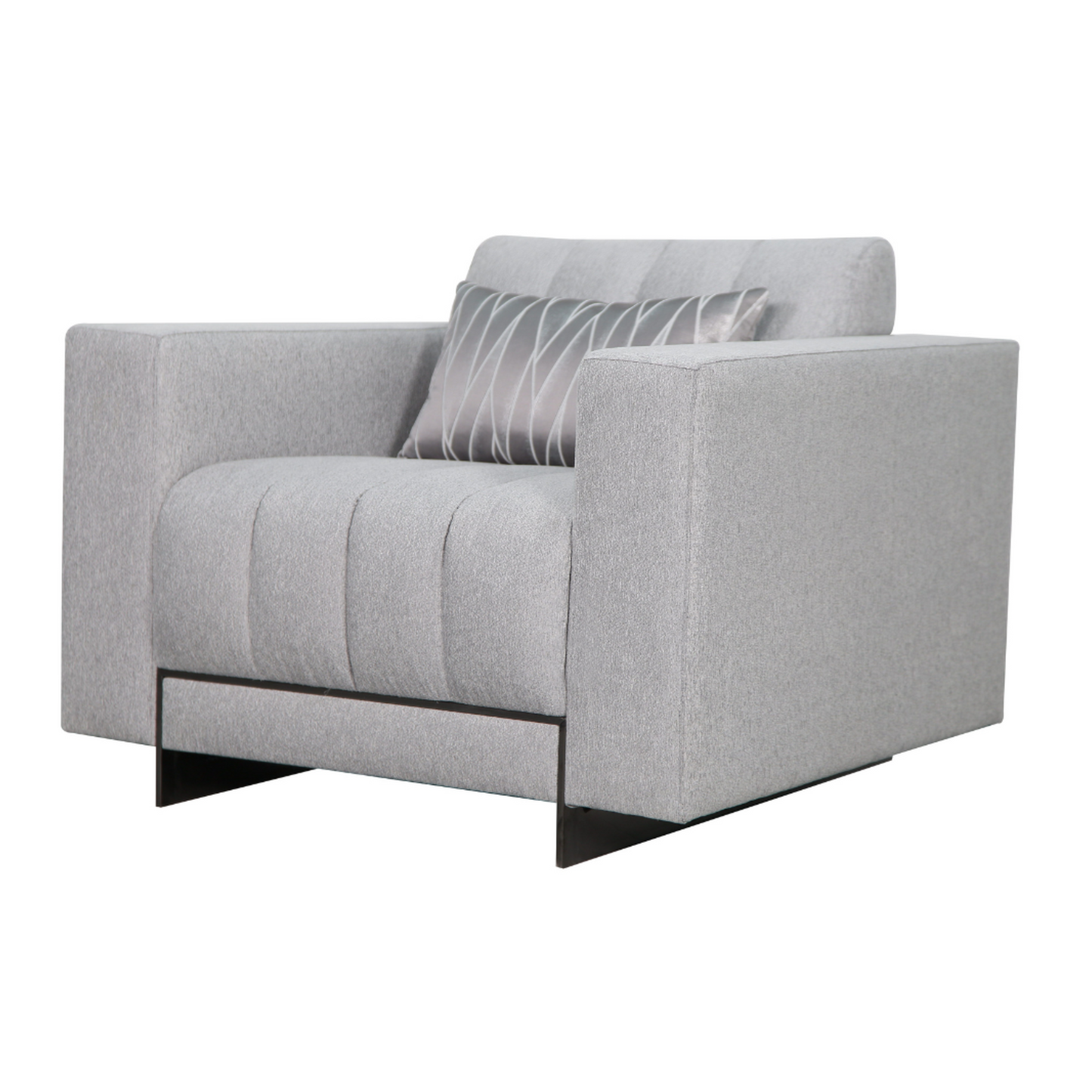 Klaussner Talento Gray Fabric Tufted Chair-Comfort Furniture