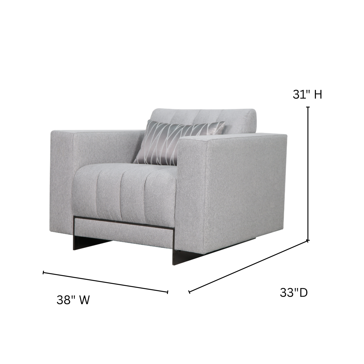 Klaussner Talento Gray Fabric Tufted Chair Dimensions-Comfort Furniture