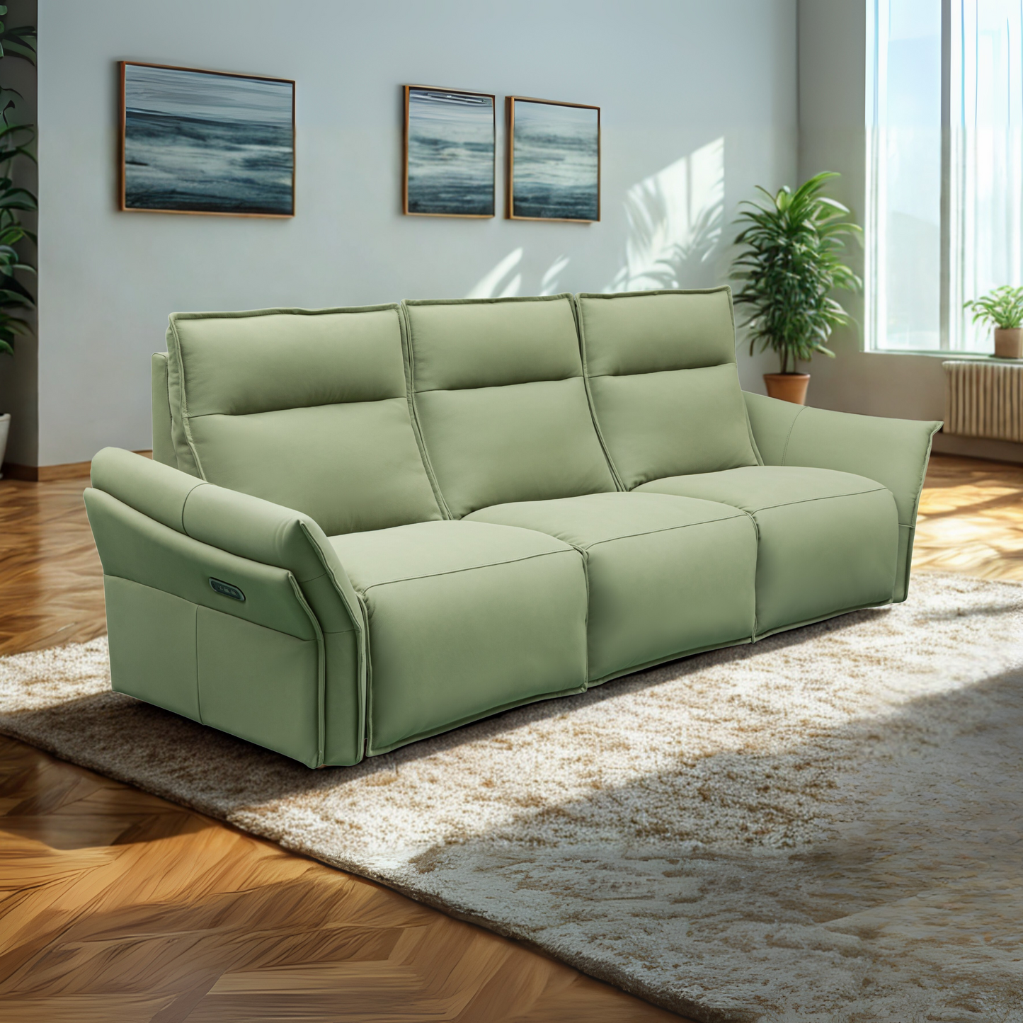 Klaussner Vittoria 3-Seater Leather Power Reclining Sofa-Comfort Furniture