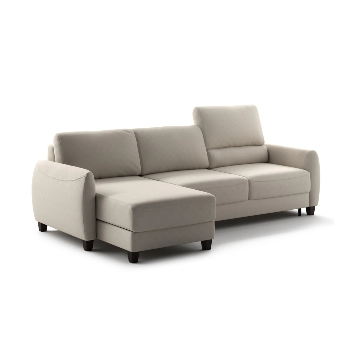 Luonto Delta Fabric L-shaped Sectional Sleeper With Storage