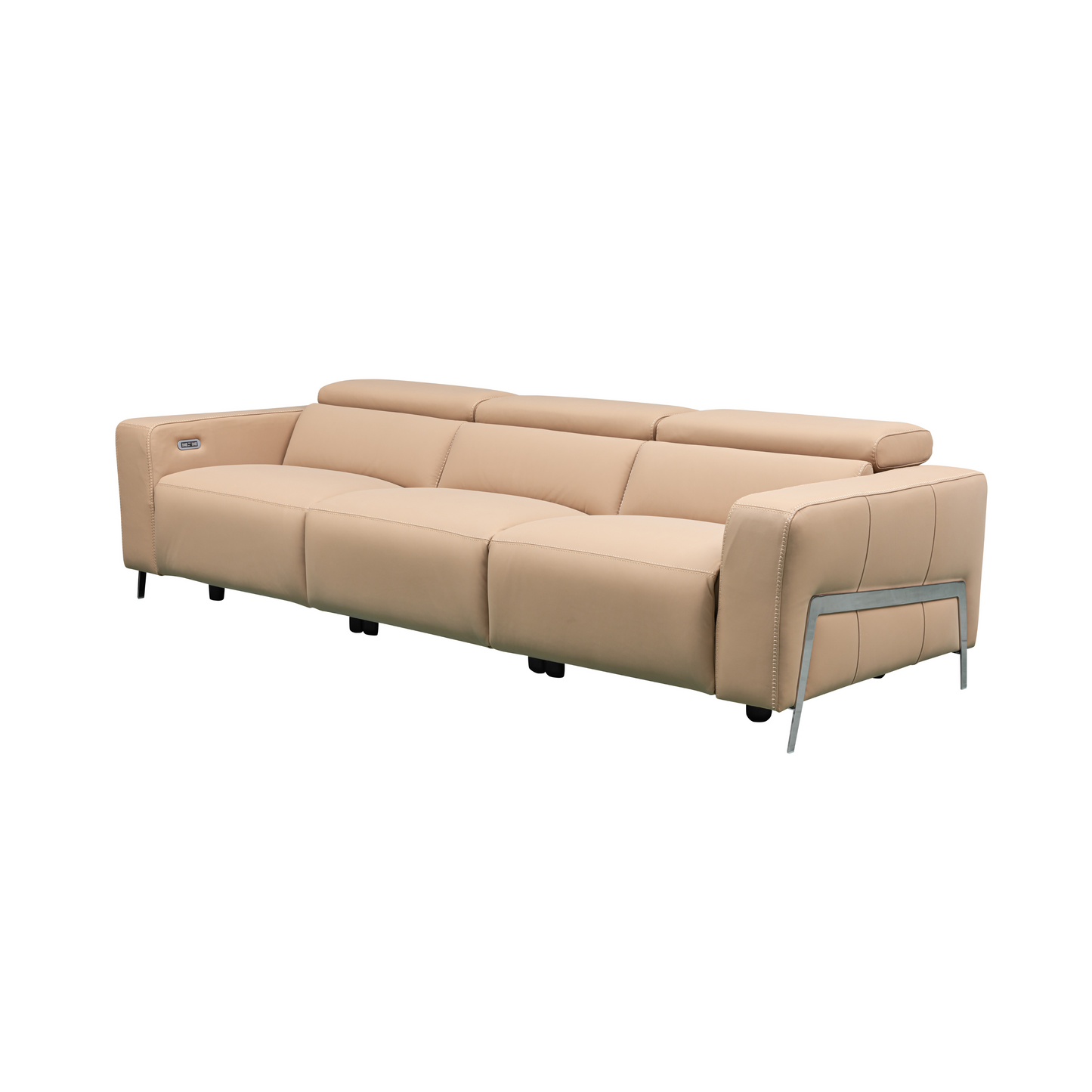 Prestigio 3-Seater Leather Power USB Reclining Sofa in Italian Design