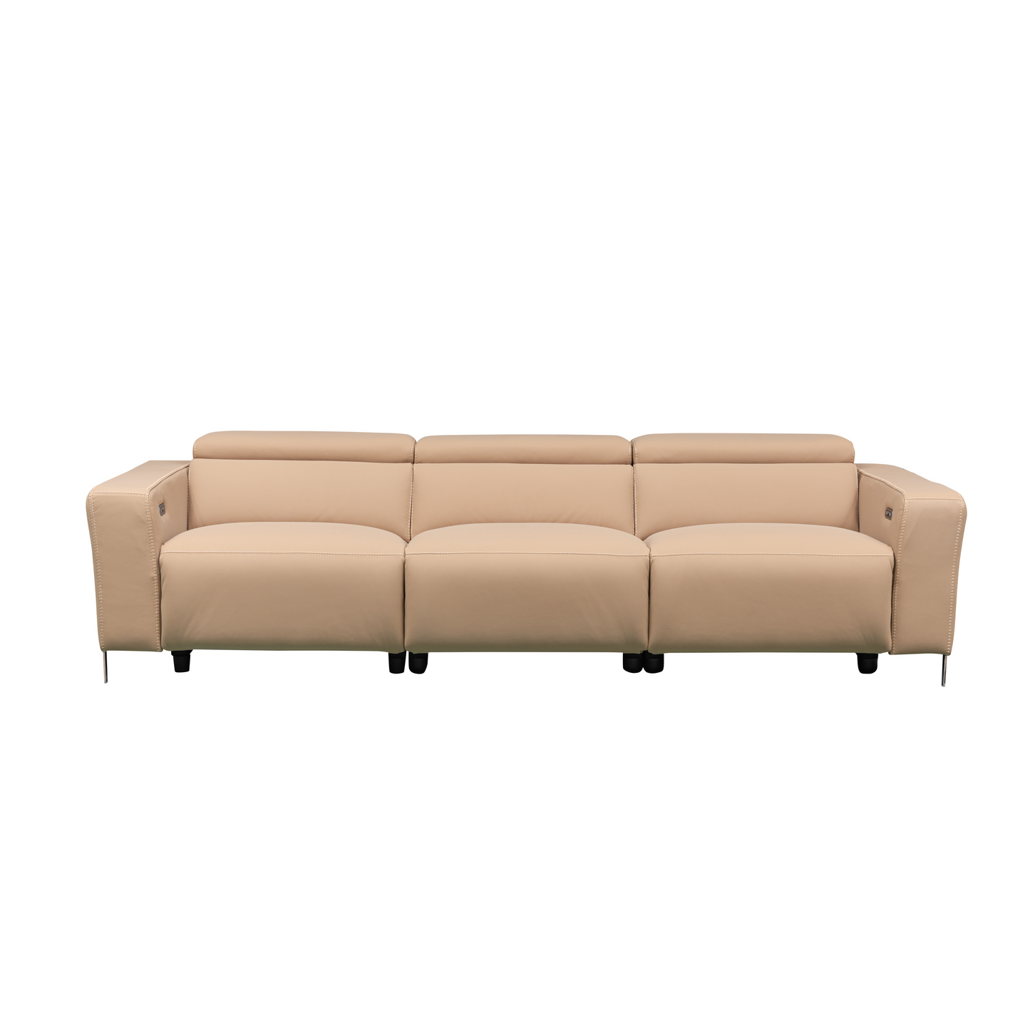 Prestigio 3-Seater Leather Power USB Reclining Sofa in Italian Design