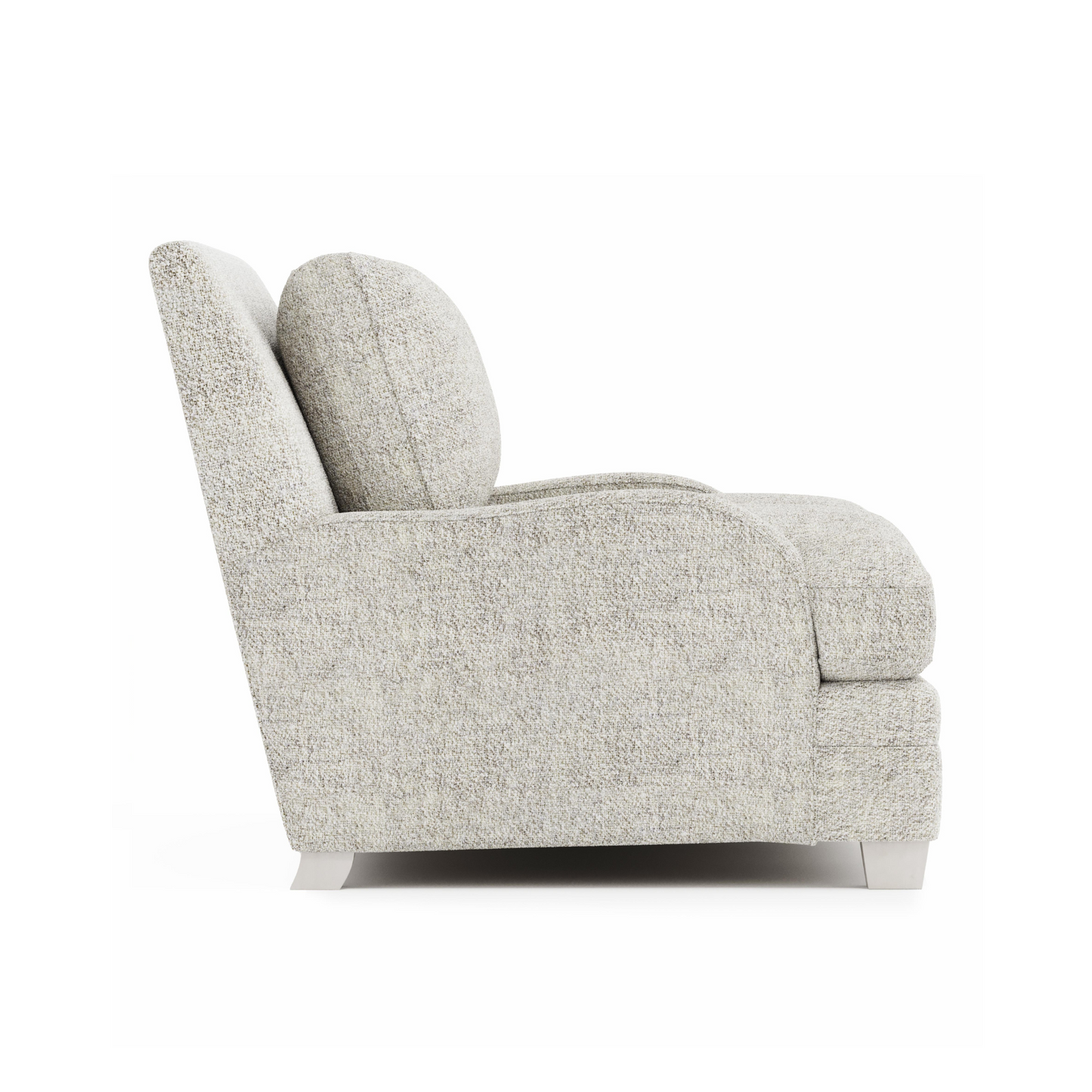 Side view of Bernhardt Rollins Fabric Loveseat with 2 Accent Pillows