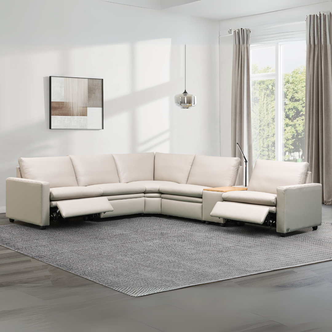 Klaussner Roma 6-Seater Power Reclining Sectional Sofa-Comfort Furniture