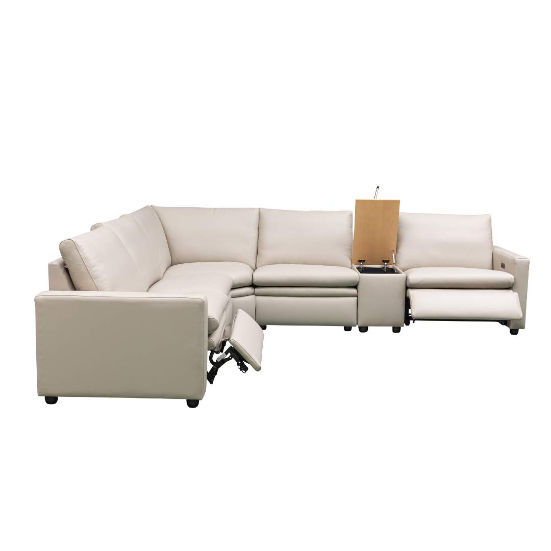 Klaussner Roma 6-Seater Power Reclining Sectional Sofa-Comfort Furniture