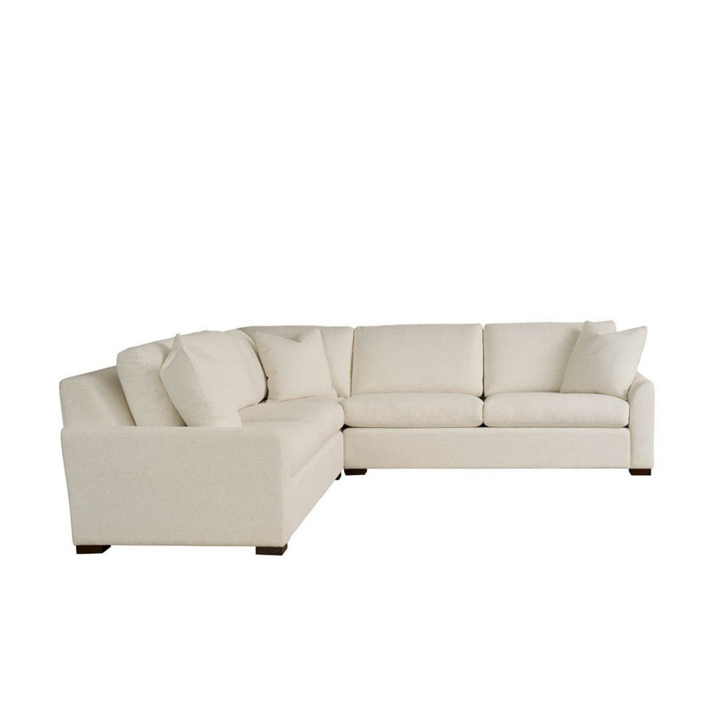 Universal Anna 3 Piece Sectional Sofa in Soft Cream Textured Fabric Seating
