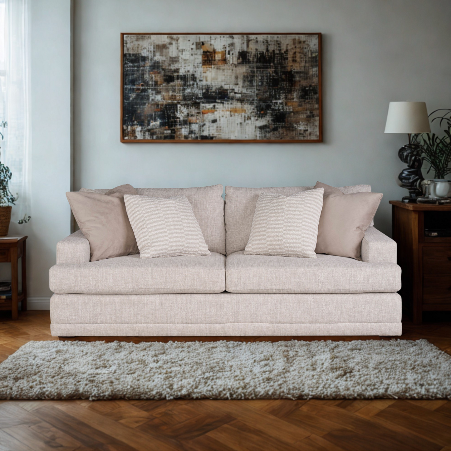 Universal Furniture Hadlee Sofa Tweed Sisal Fabric Modern Comfort
