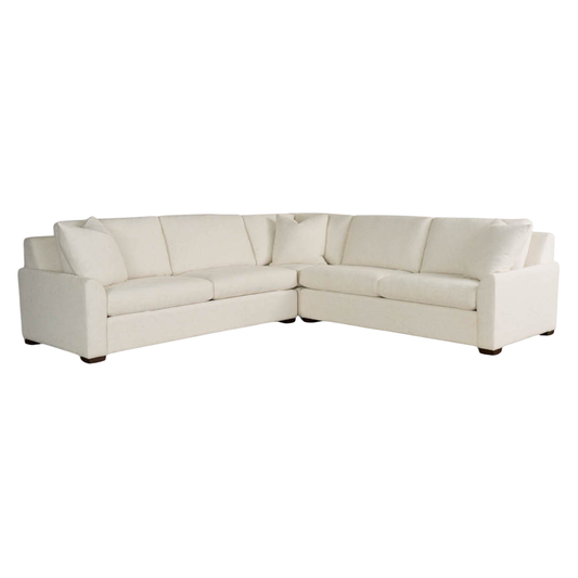 Universal Anna 3 Piece Sectional Sofa in Soft Cream Textured Fabric Seating