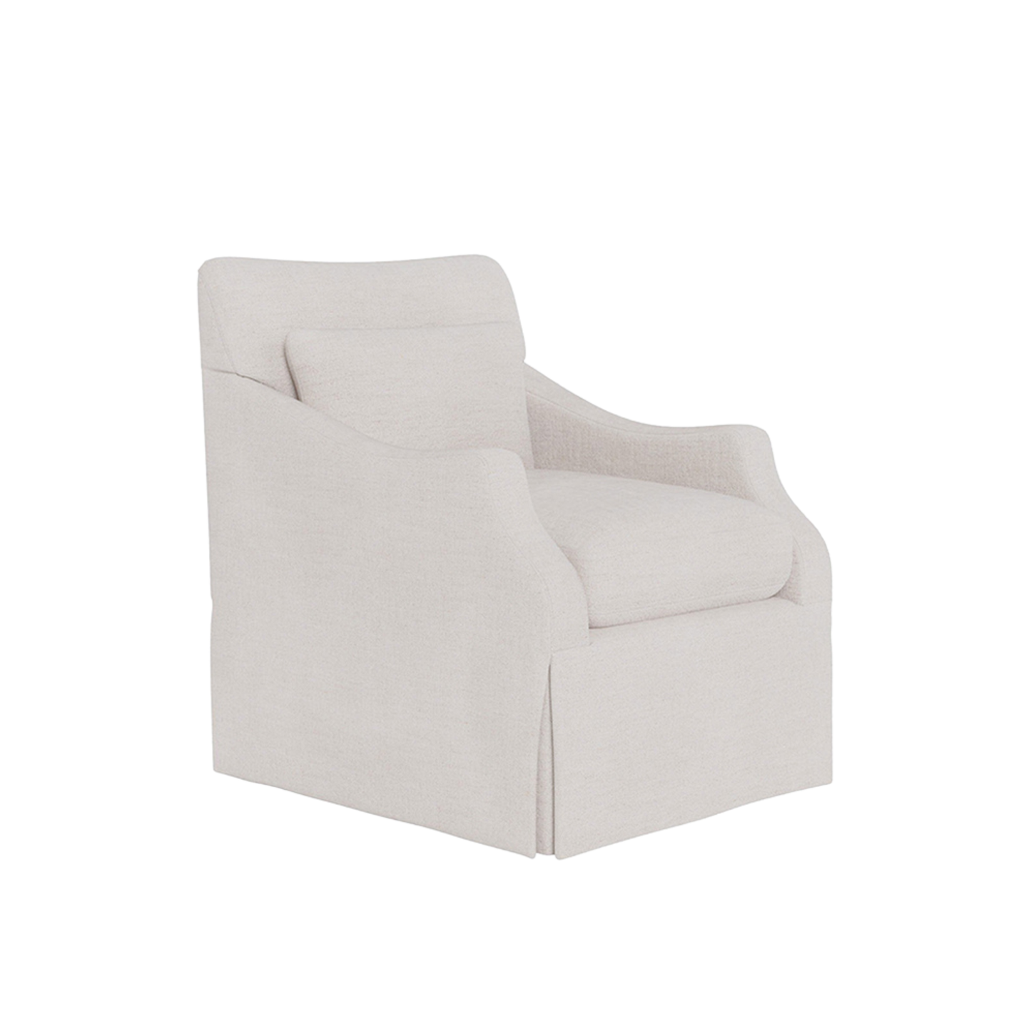 Universal Margaux Swivel White Fabric Accent Chair-ComfortDeisgn