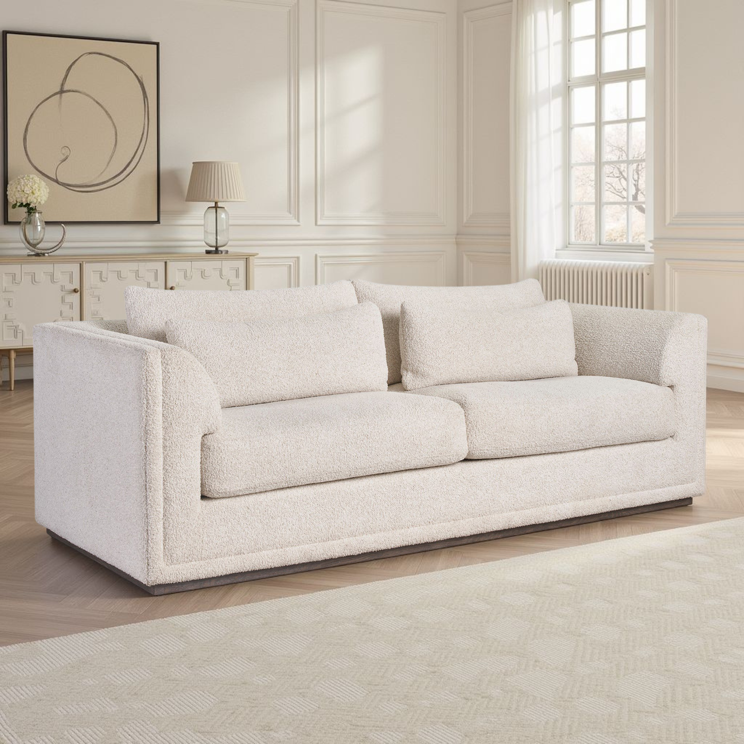 Universal Theo 3-Seater Fabric Sofa in Sheldon Ivory
