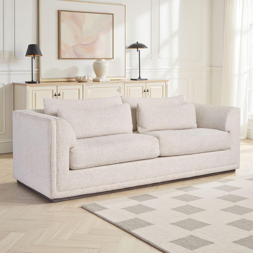 Contemporary living room featuring Universal Theo 3-seater sofa in neutral Sheldon Ivory for comfort design furniture