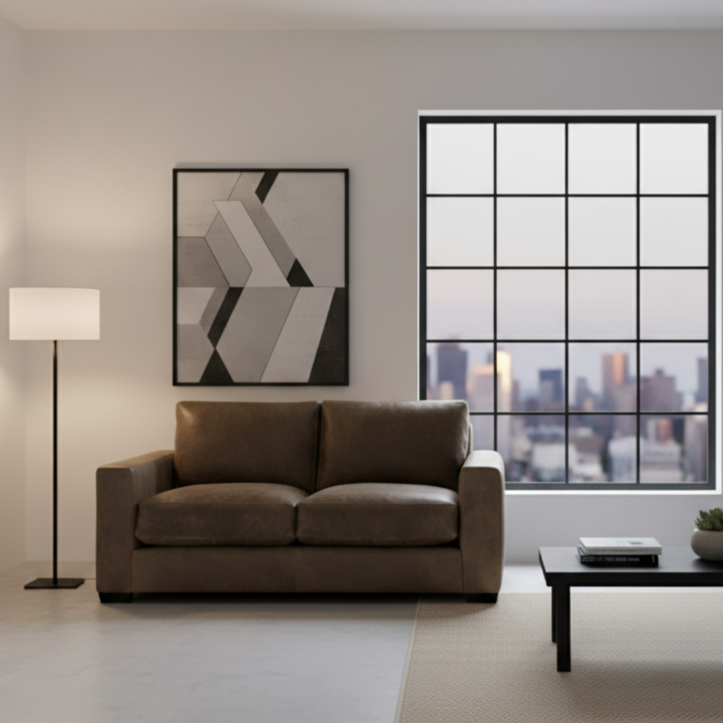 Bernhardt Living Dawkins Leather Brown Loveseat Sofa