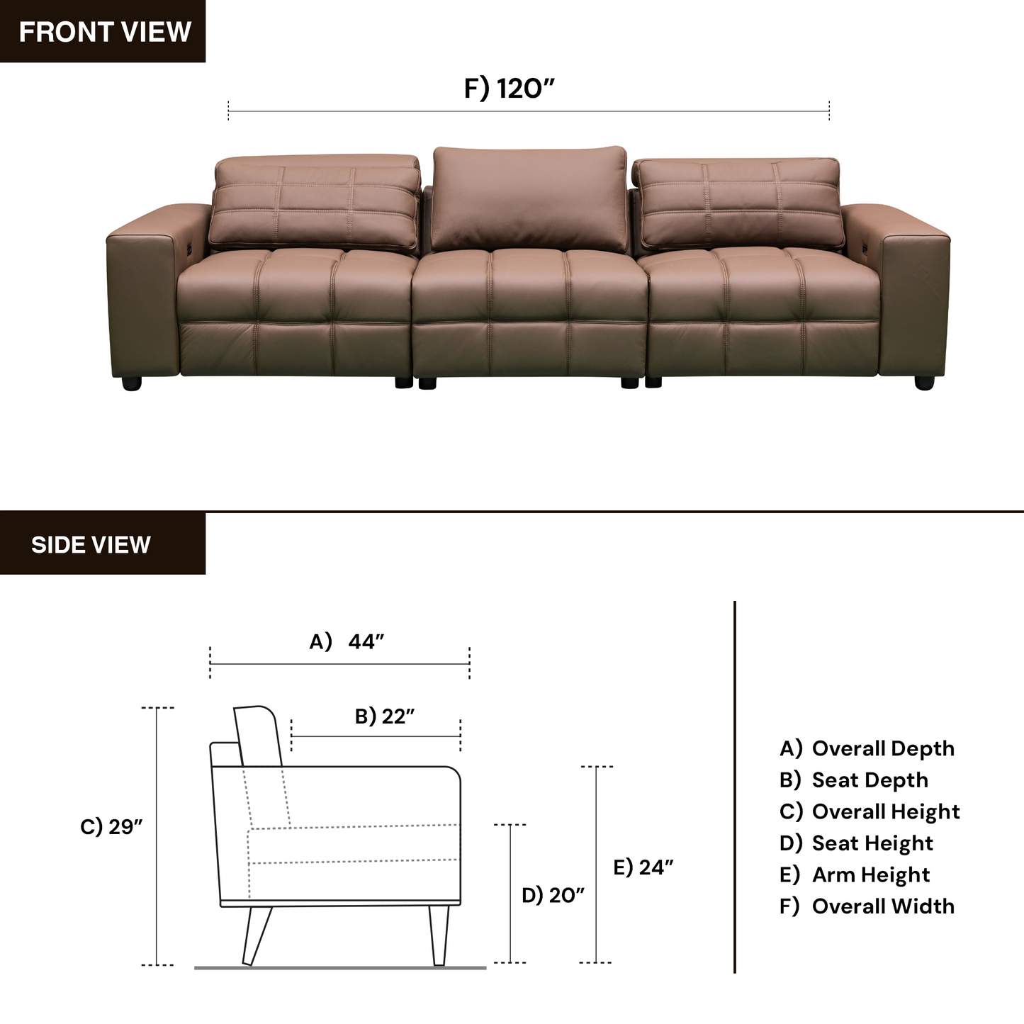 Klaussner Orlano 3-Seater Leather Power Reclining Sofa