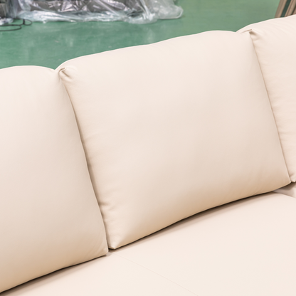 Merax L-Shape Full Sleeper Sectional Sofa with Storage Reversible Chaise in Ivory