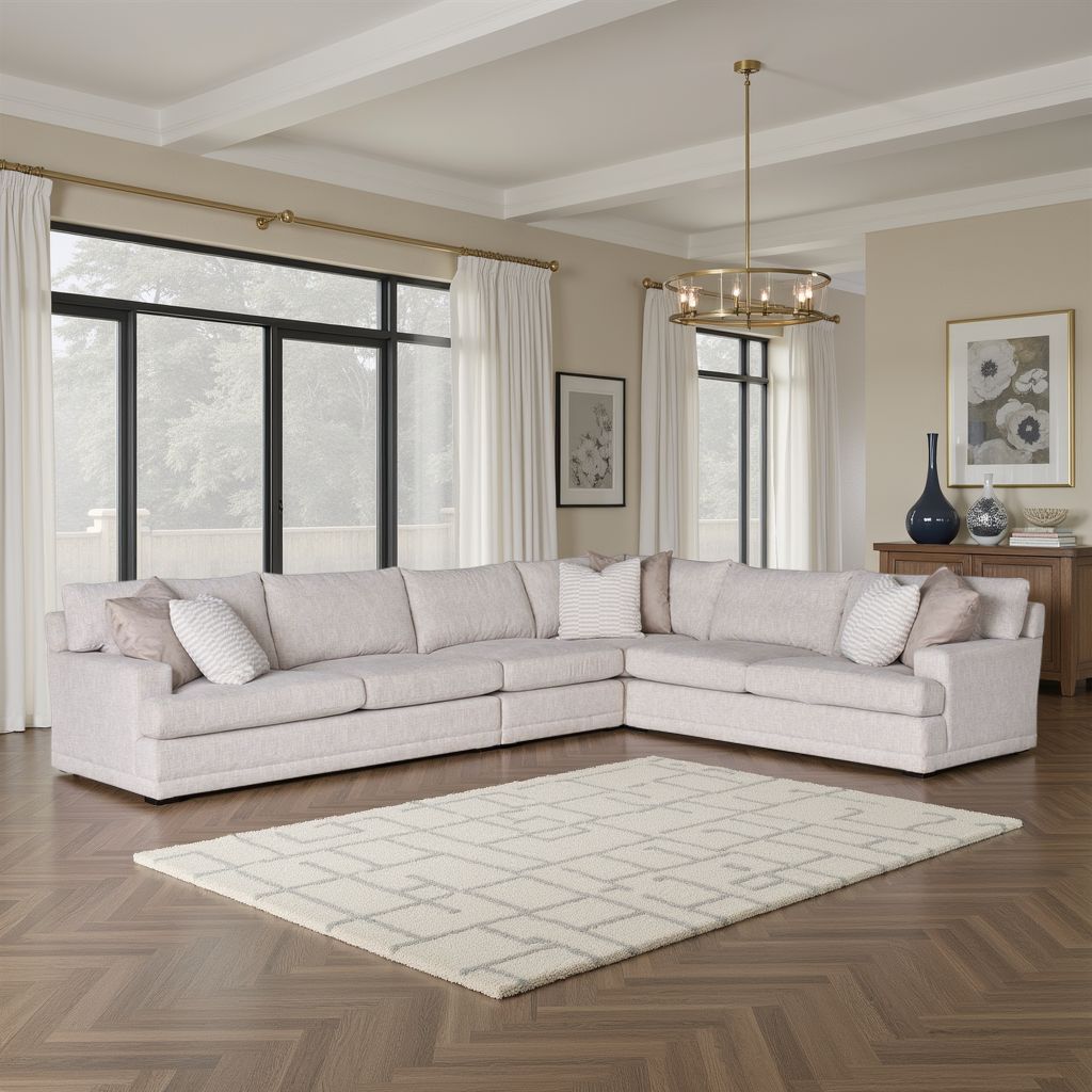 Universal Modular Hadlee Loveseat Sectional Sofa in Beige