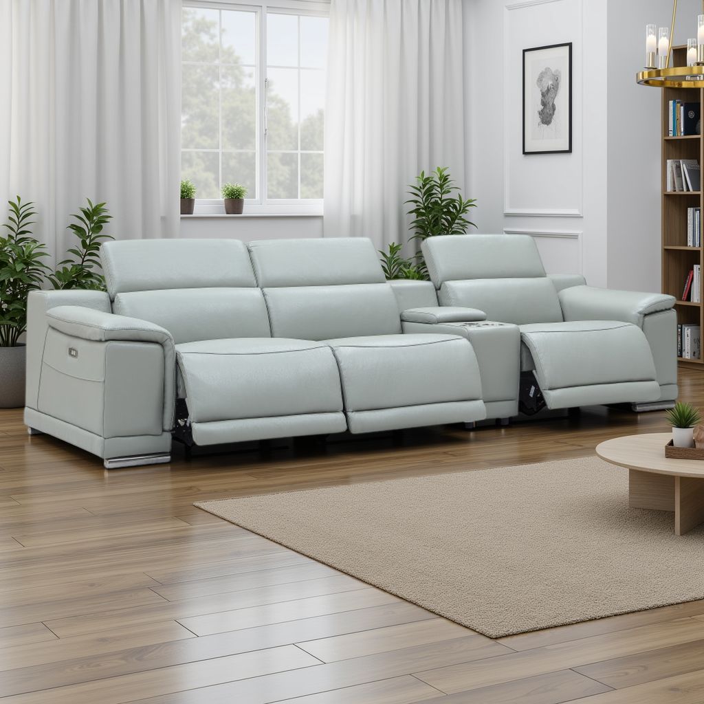 Gio Italia Haviano 3 Seater Leather Power Recliner Sofa