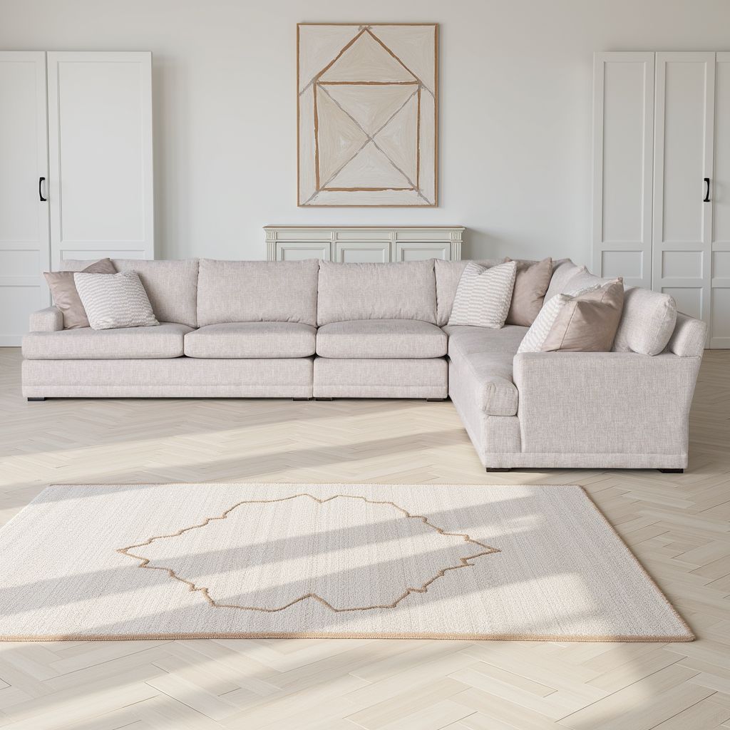 Universal Hadlee Sectional Sofa with Plush Throw Pillows