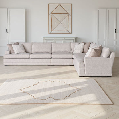 Universal Hadlee Sectional Sofa with Plush Throw Pillows