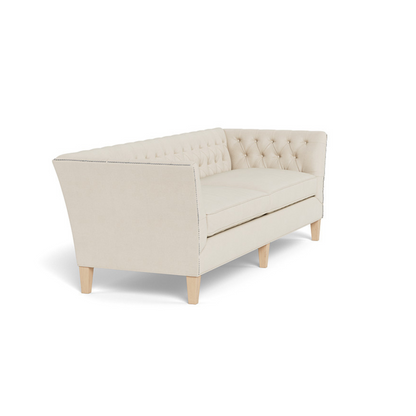 Side View of Beige color Duncan Tufted Sofa