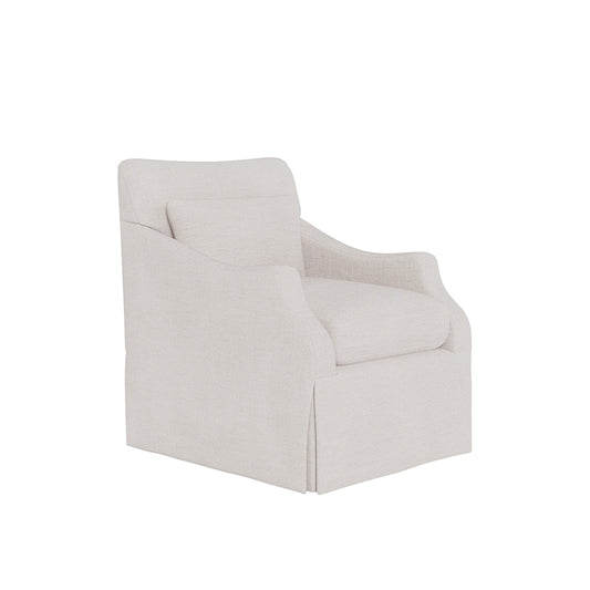 Universal Margaux Swivel White Fabric Accent Chair