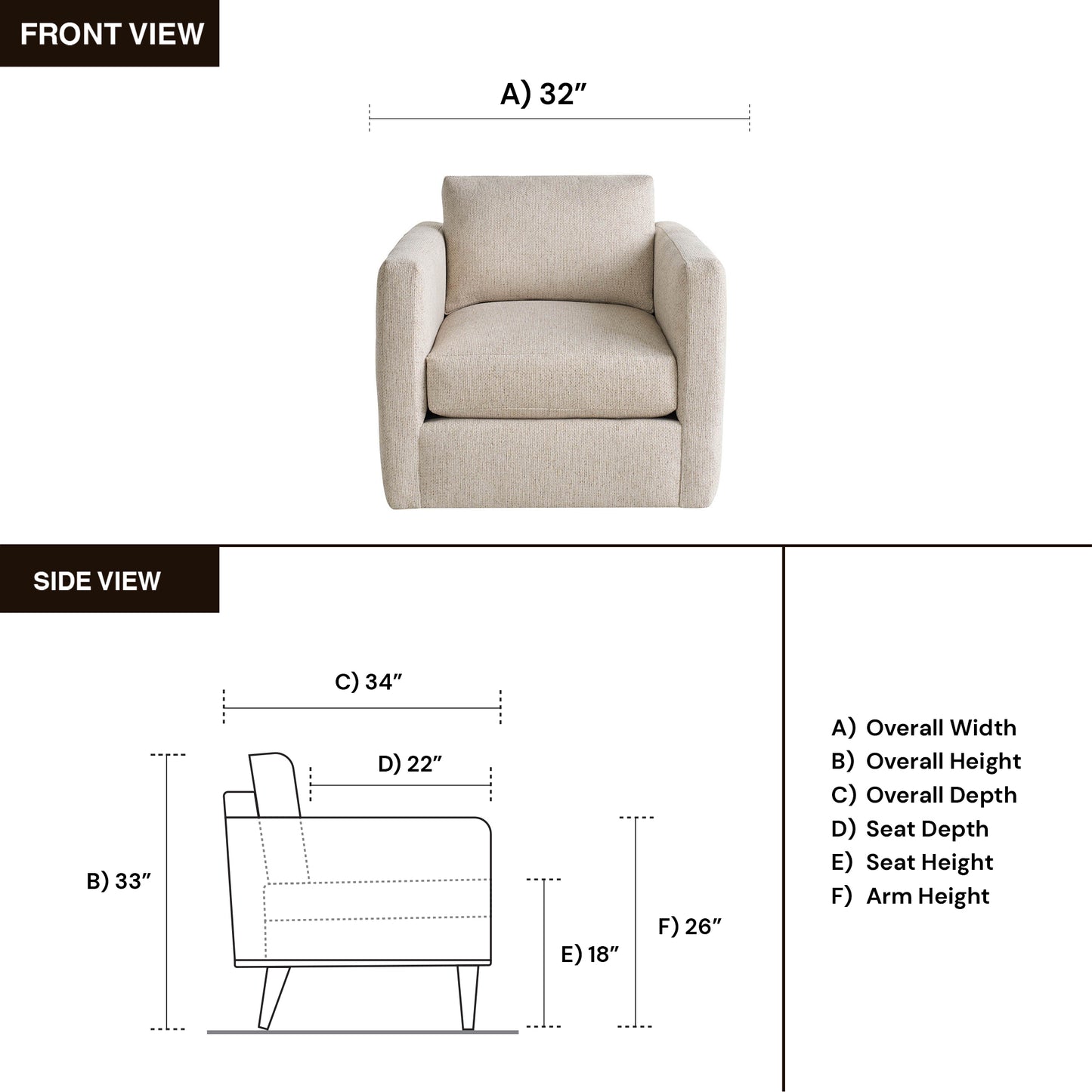 Universal Adley Fabric Swivel Chair
