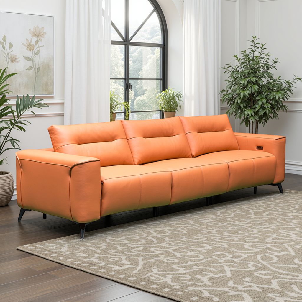 Klaussner Alessandro 3-Seater Leather Power Recliner Sofa With Chair