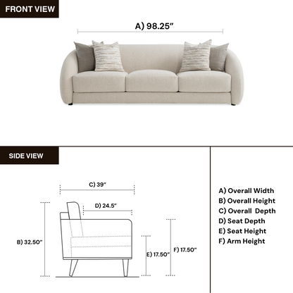 Bernhardt Living Austen Beige Tan Fabric 3-Seater Sofa