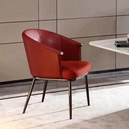 Klaussner Autentico Luxe Red Leather Dining Chair