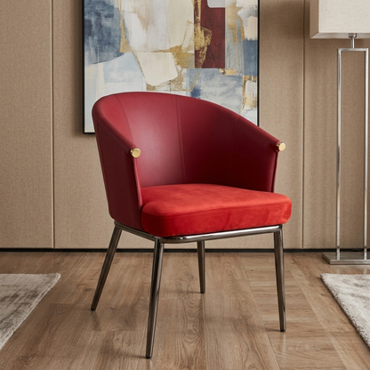 Klaussner Autentico Luxe Red Leather Dining Chair