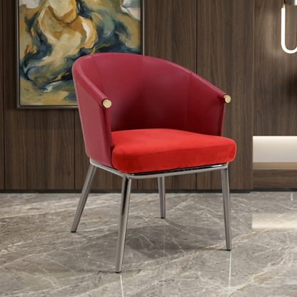 Klaussner Autentico Luxe Red Leather Dining Chair