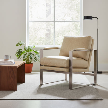 Universal Leather Light Brown Avaline Corbin Accent Chair