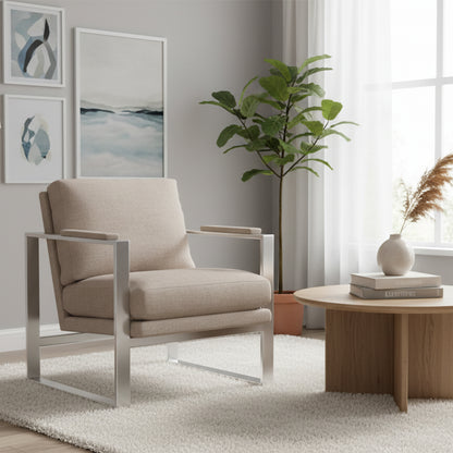 Universal Leather Light Brown Avaline Corbin Accent Chair