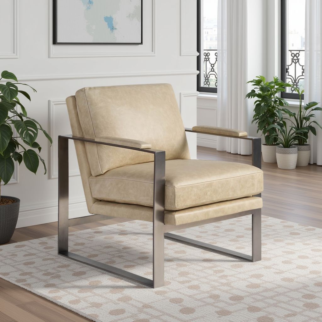 Universal Leather Light Brown Avaline Corbin Accent Chair