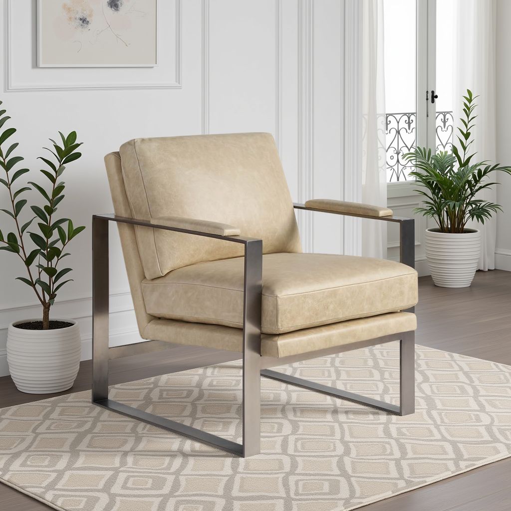 Universal Leather Light Brown Avaline Corbin Accent Chair